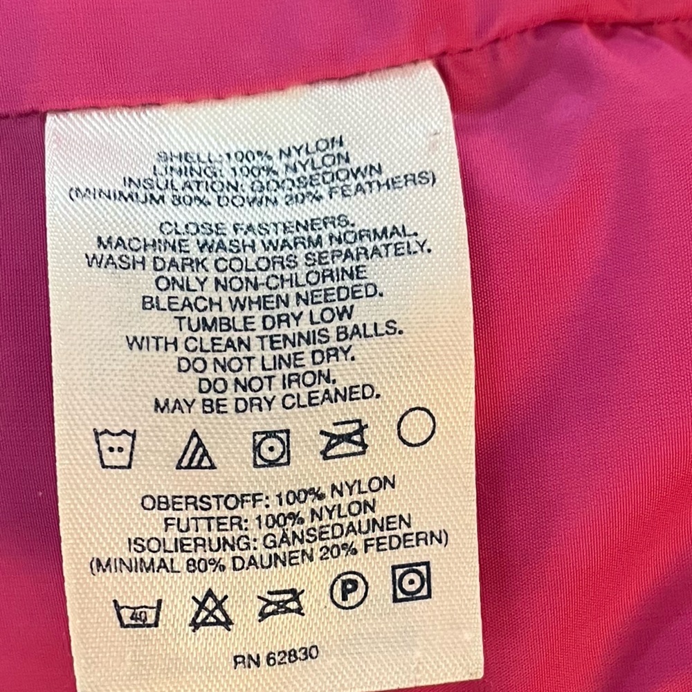 Lands End Girls Pink Goose Down Puffer Jacket Long Parka Winter Coat Size L (14) - Picture 11 of 11